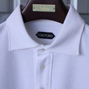 Tom ford white knitted long sleeved shirt